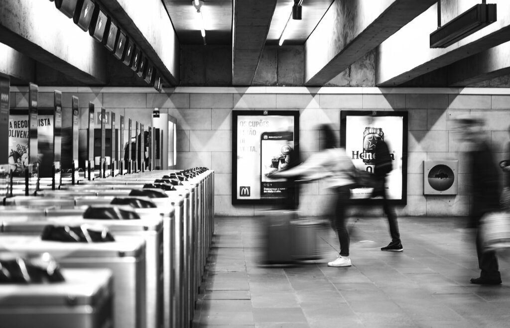 subway, station, train station