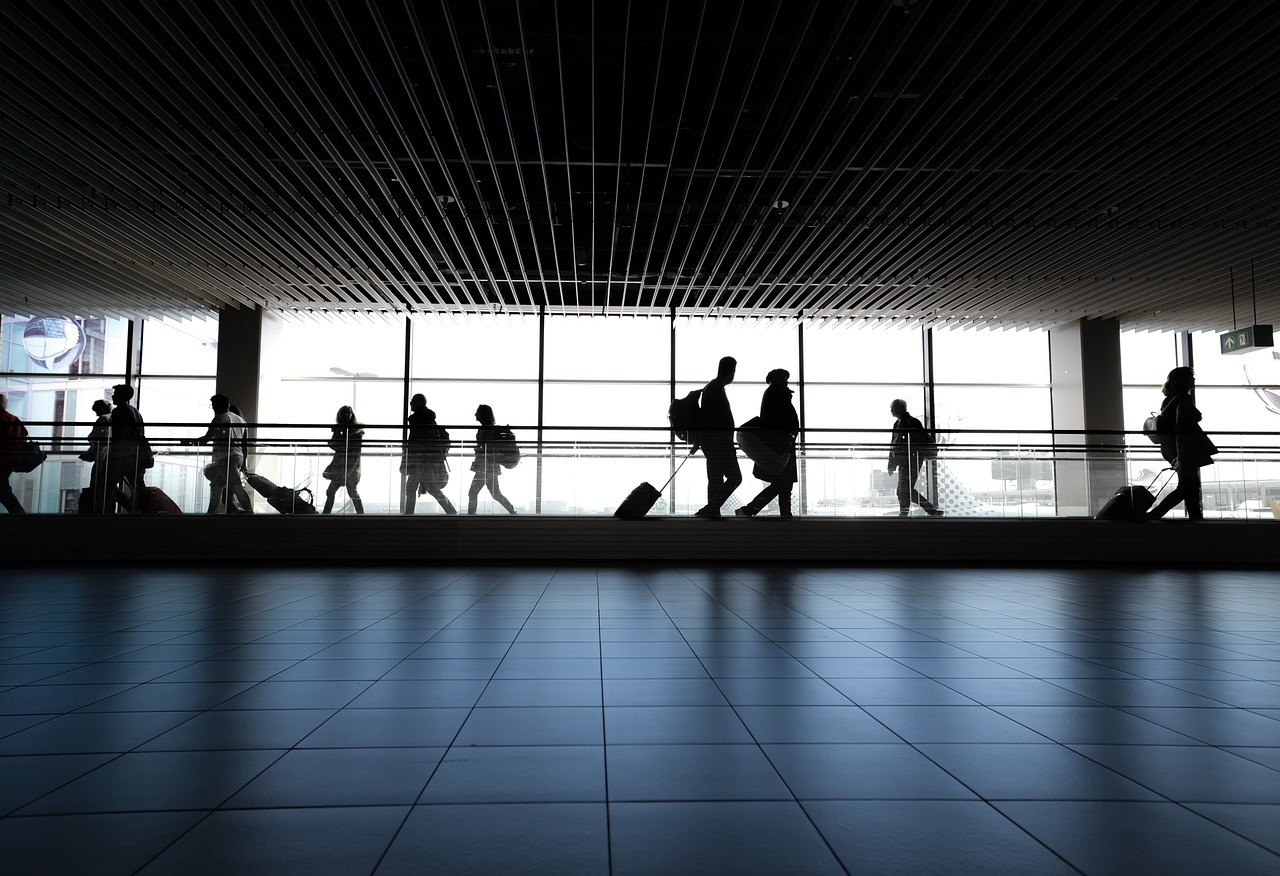 airport, walking, waiting