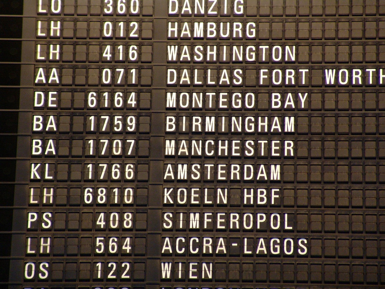 flight board, departure, arrival