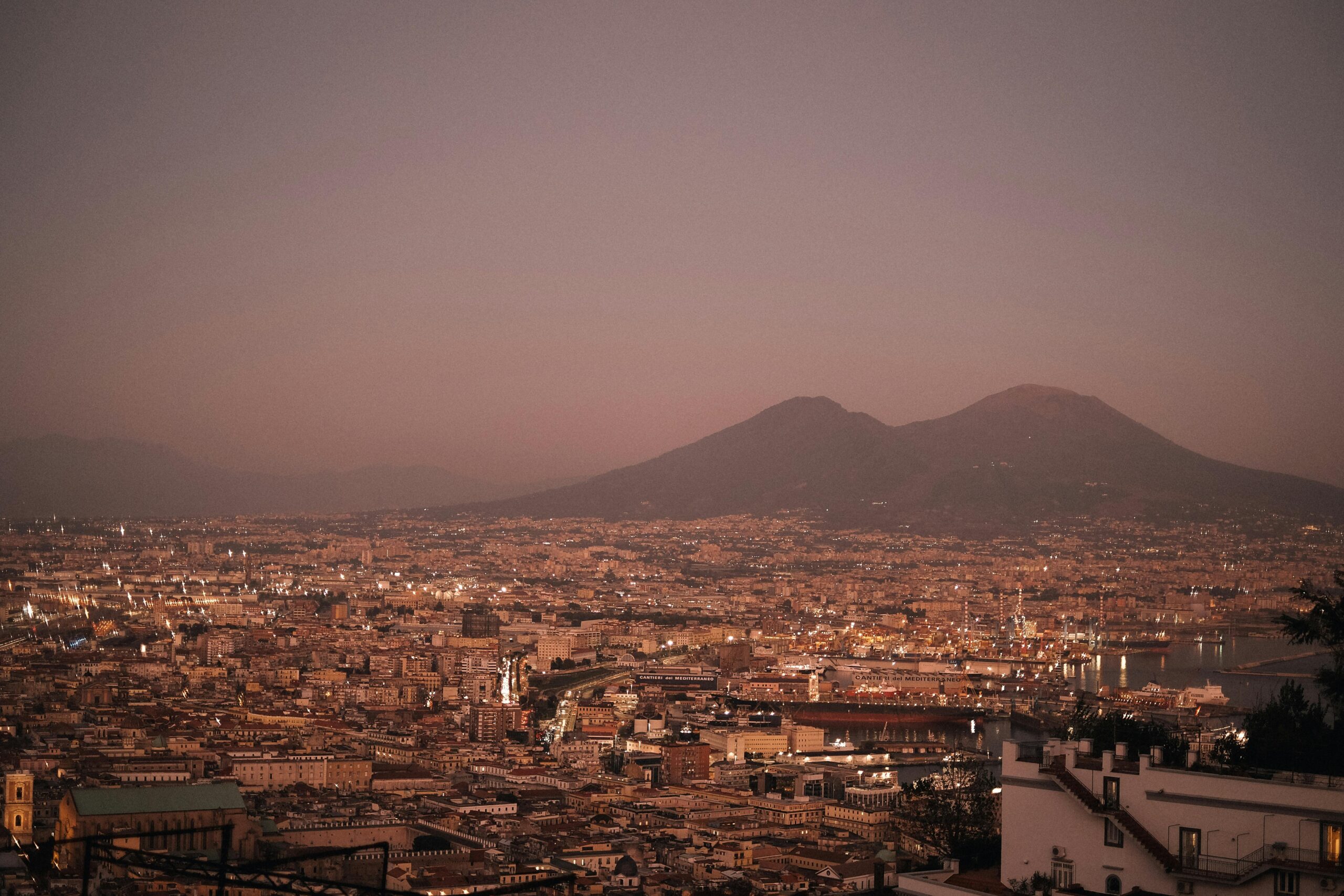 Naples, Italy in Evening