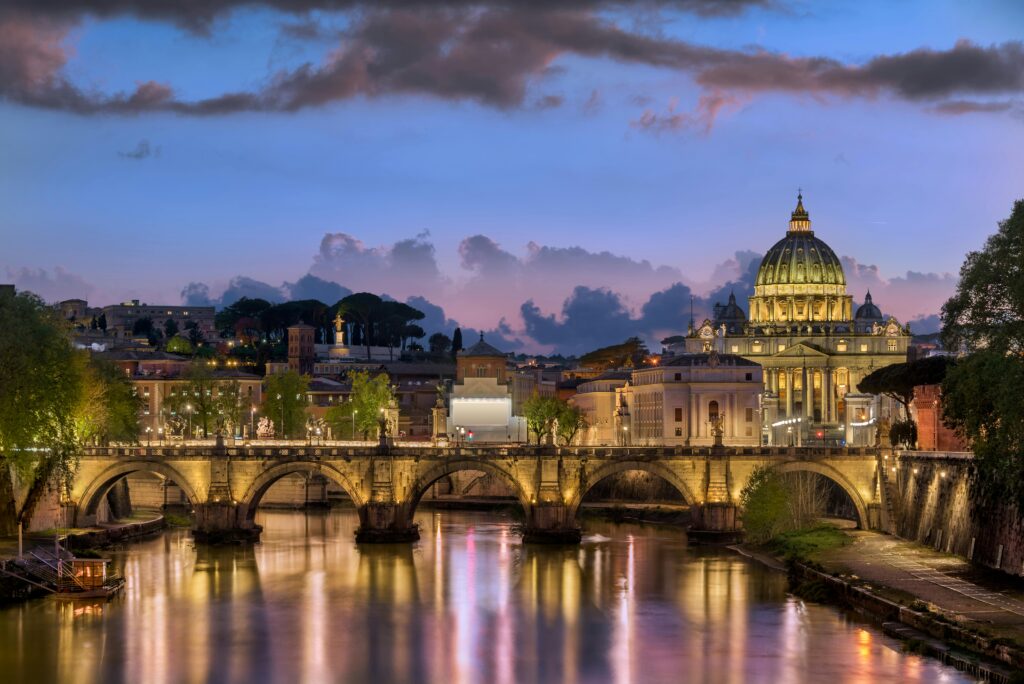 Skyline of Rome at Sunset