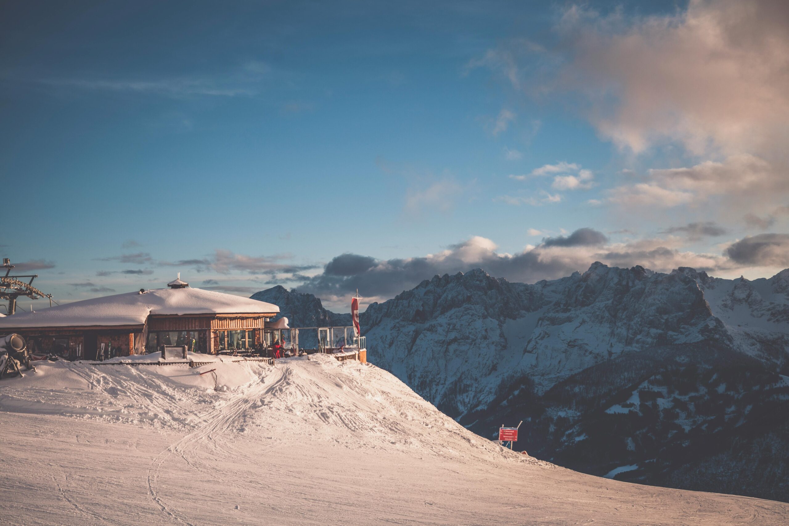 Brown and White Cottage on Mountain