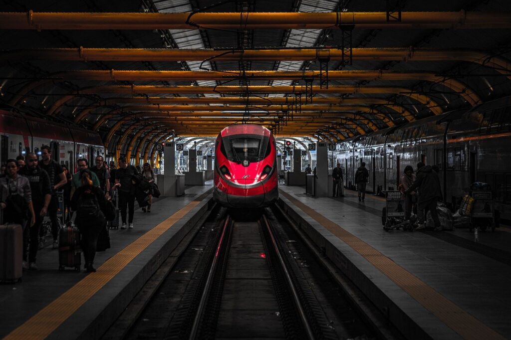 railway, train station, train