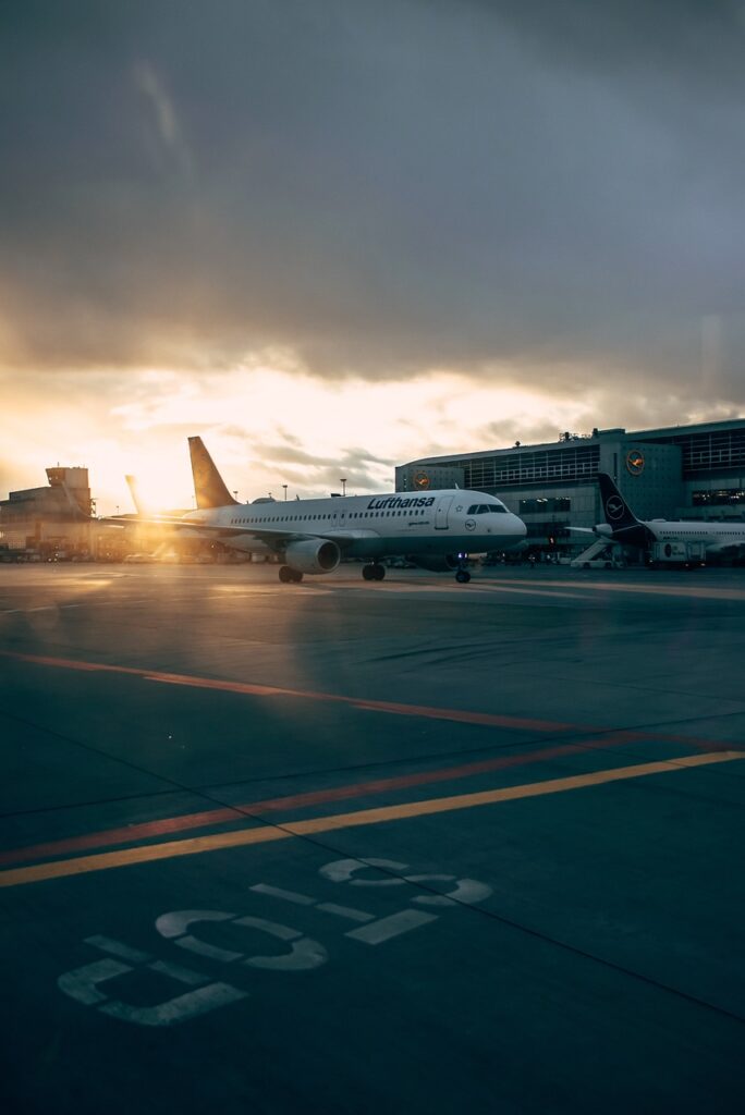 airplane, airport, nature