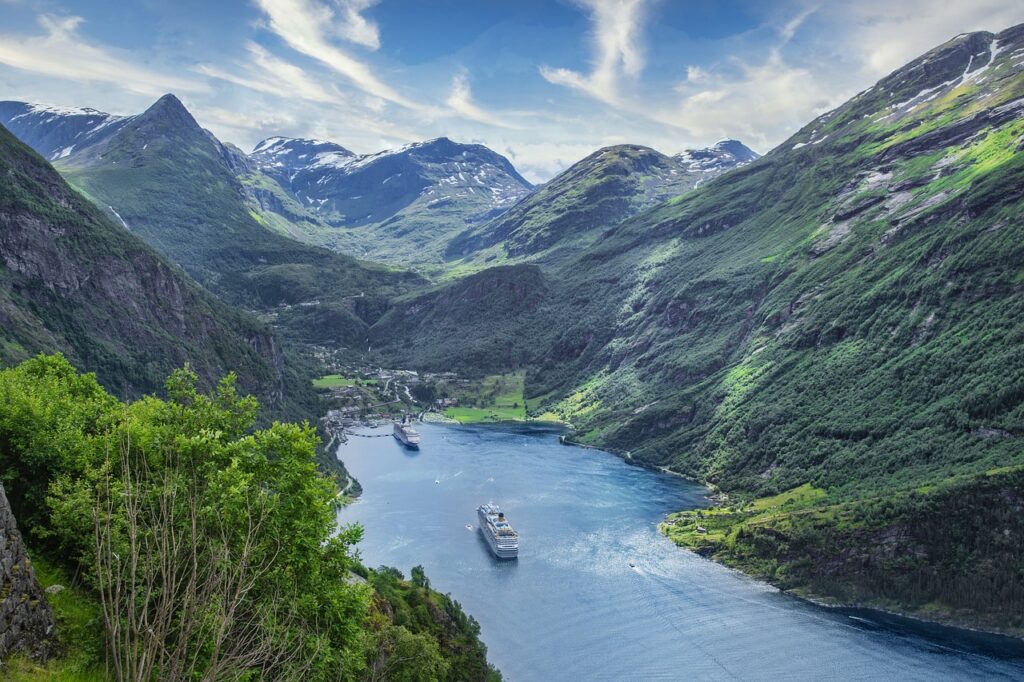 ships, sea, mountains, fjord, inlet, water, port, boats, cruise, nature, travel, mountain range, fjord, cruise, cruise, cruise, cruise, cruise