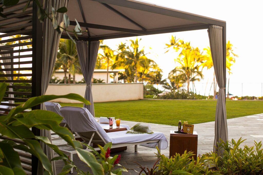 beach, cabana, hawaii