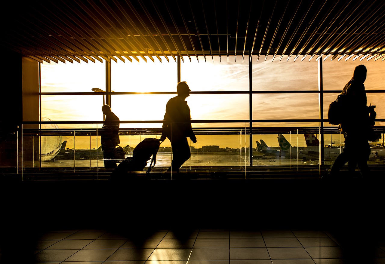 airport, terminal, man, travel, travelers, passengers, silhouettes, backlighting, people, flight, transport, businessmen, walking, sunlight, transportation, trip, journey, planes, airport, airport, airport, airport, airport