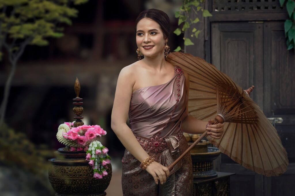 woman, traditional wear, thai, fashion, umbrella, parasol, beauty, girl, female, model, beautiful, pose, culture, tradition, asian, portrait, thai, thai, thai, thai, thai, umbrella, parasol