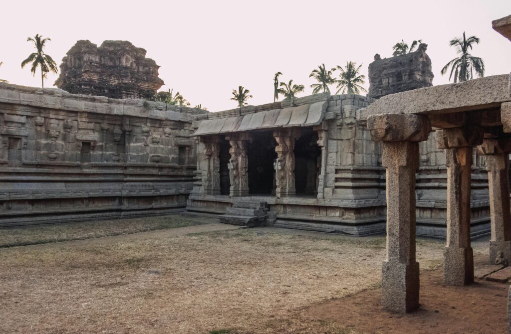 Explore the intricate stone carvings of an ancient Indian temple, showcasing architectural beauty and history.