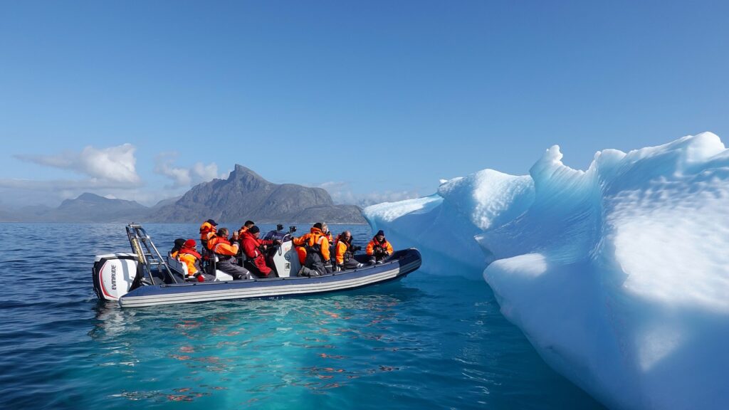 iceberg, ice, greenland, tourism, boat, frozen, cold, sea, nature, landscape, polar, snow, winter, climate change, blue, ocean, arctic climate, speedboat, greenland, greenland, climate change, climate change, climate change, climate change, climate change