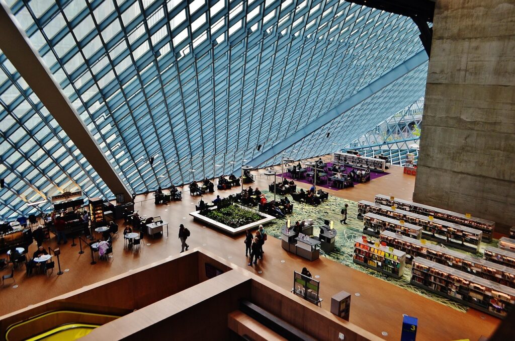 seattle public library, seattle, washington, city, architecture, modern, usa, geometrical, building, tourism, travel, urban, seattle, seattle, seattle, seattle, seattle