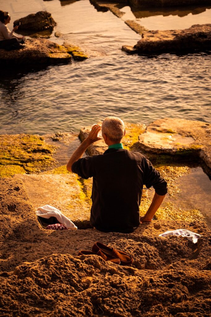 sea, man, nature, sunset, vacation, ocean