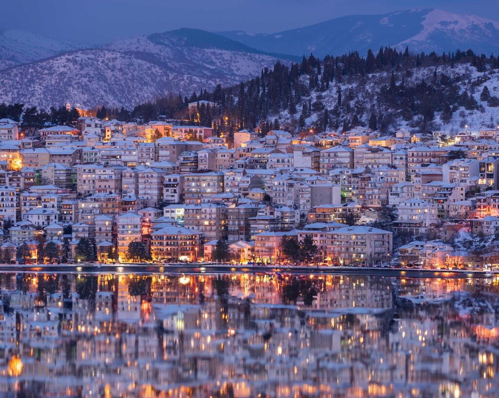 city, nature, winter, water, greece, landscape