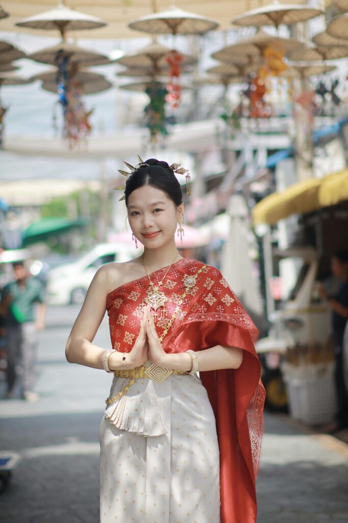 Vietnamese Girl with traditonal costume Thai