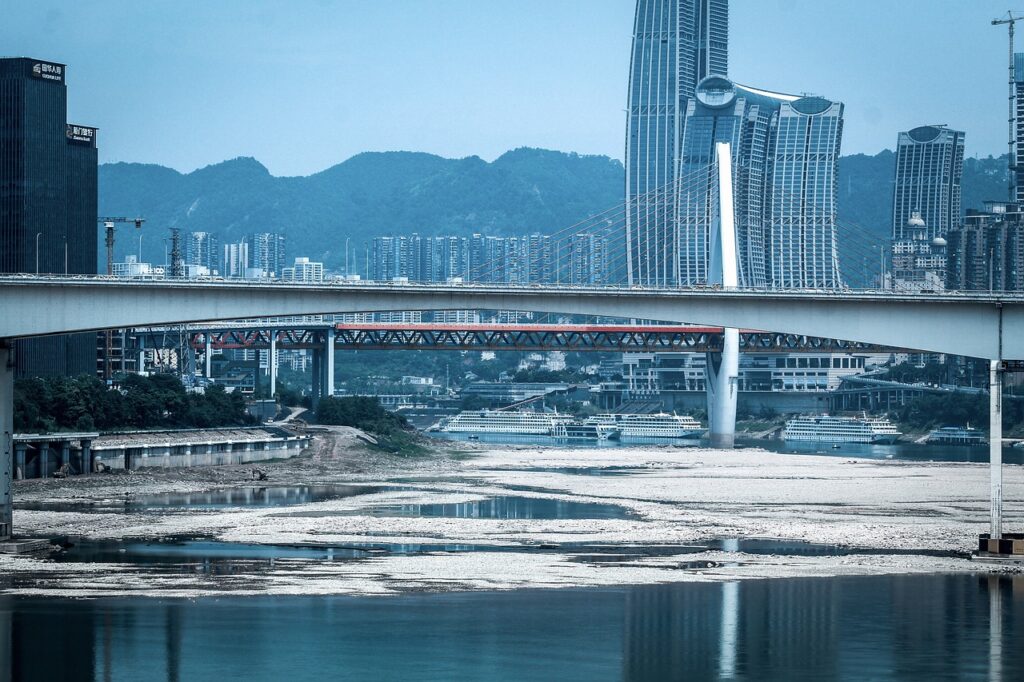 chongqing, bridge, cityscape, skyscrapers, buildings, river, ships, cruise ships, cruise, river cruise, city, chongqing, chongqing, chongqing, chongqing, chongqing