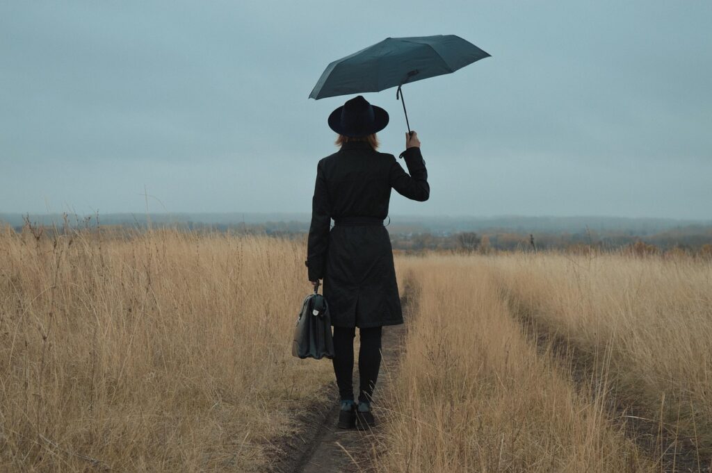 woman, mysterious, traveler, journey, only, lonely, sad, women, umbrella, trail, field, countryside, outdoors, anxiety, melancholy, depression, sadness, journey, journey, journey, journey, journey, umbrella, umbrella, anxiety, anxiety, anxiety