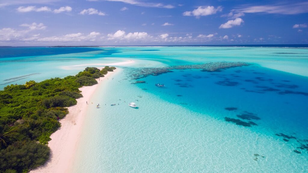maldives, tropics, tropical, aerial view, vacation, holiday, travel, sea, ocean, water, nature, beach, sand, paradise, seascape, horizon