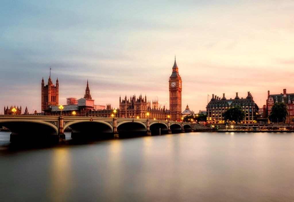 big ben, bridge, city, sunrise, river, palace of westminster, buildings, skyline, tower, landmarks, historic, nature, historical, downtown, parliament, tourist attractions, attractions, tourism, westminster, thames, london, england, great britain, united kingdom, uk