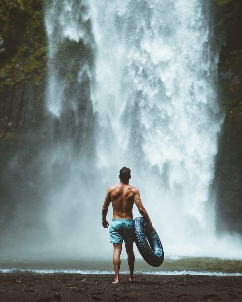water, nature, waterfall, outdoors, adult, recreation, splash, wet, people, man, active, summer, travel, bali, indonesia, vacation, lifestyle, adventure, holiday, tourism, young, activity, tourist, trip, traveler, leisure, swimming, bathing, fun, person, tumblr wallpaper, iphone wallpaper