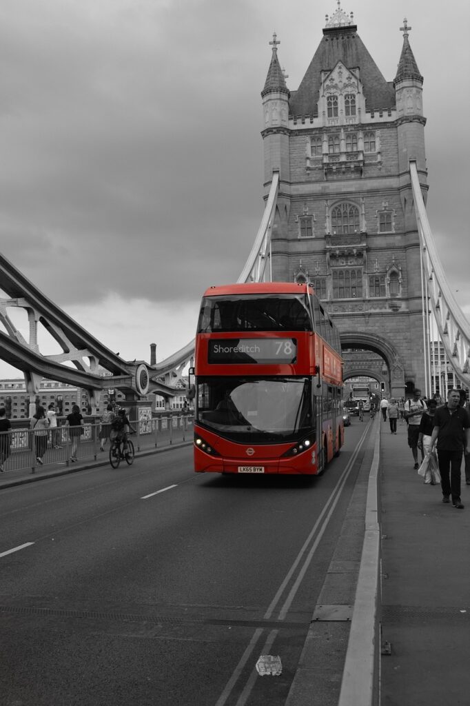 london, bus, england, city, uk, british, transport, street, tower bridge, vehicle, downtown, gray bridge, gray bus