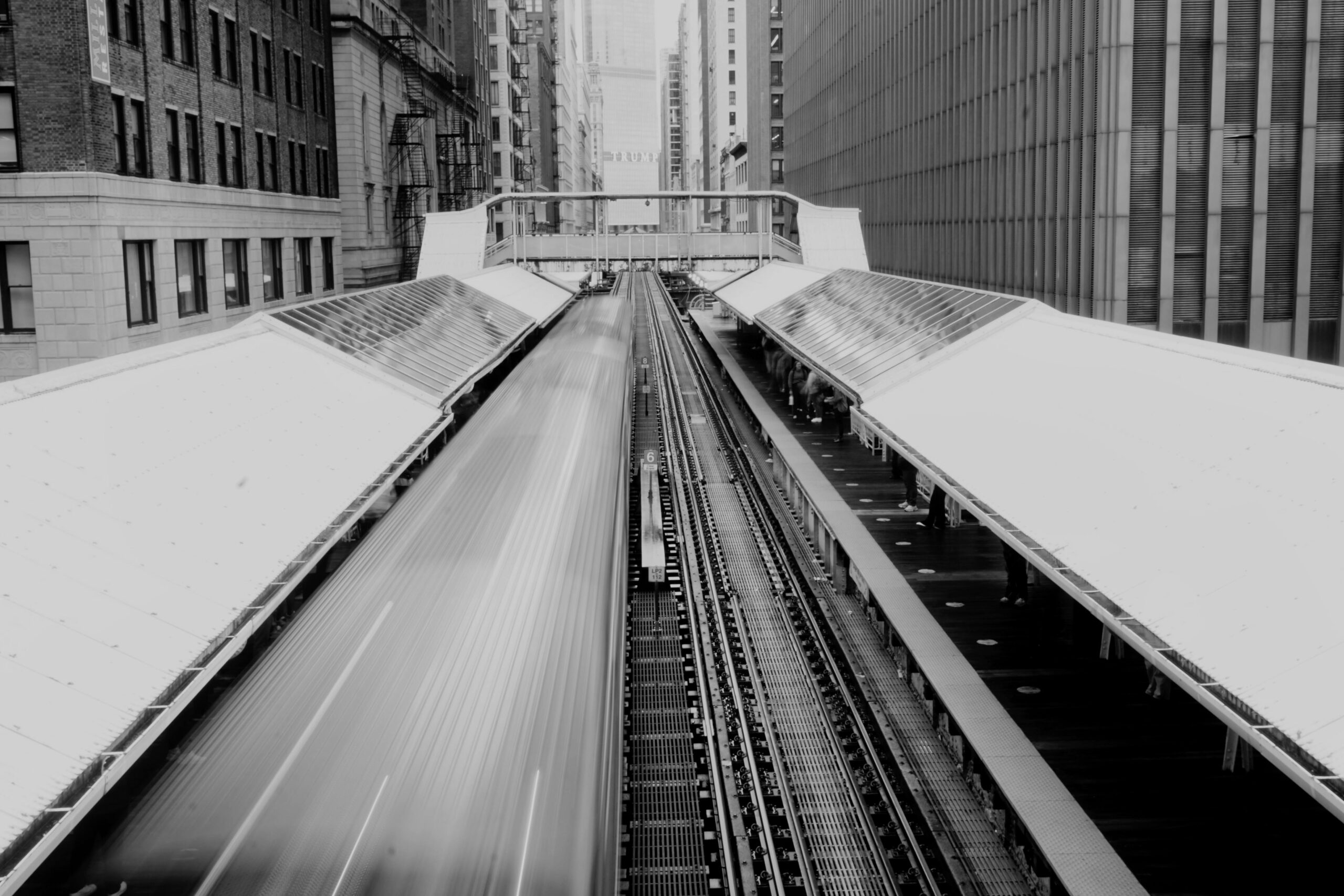 Free stock photo of city perspective, downtown chicago, grayscale
