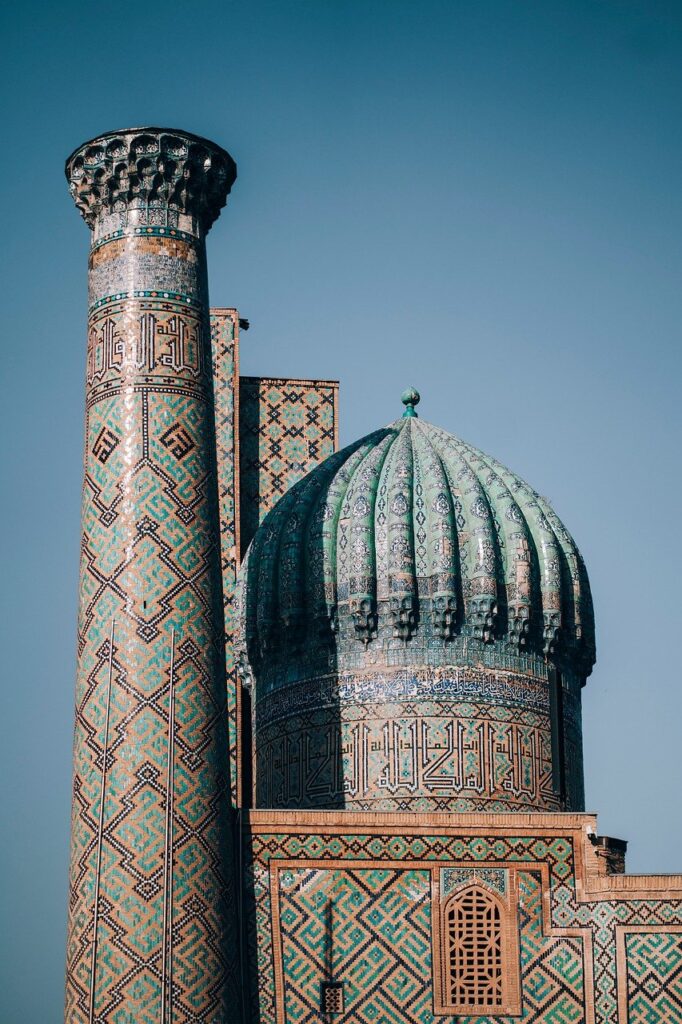 samarkand, architecture, registan, ulugbek, central, nature, asia, persian, building, city, street, landscape, sunset