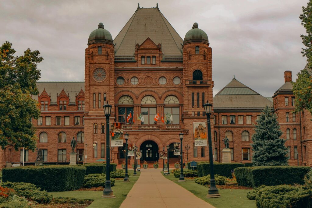 Historic Ontario Legislative Building in Toronto, showcasing classic architecture and cultural heritage.