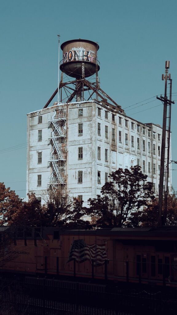 building, old, train, cargo, american, portland, oregon, architecture, windows
