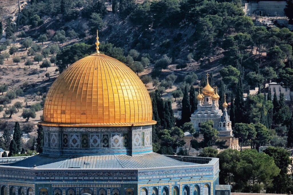 dome of rock, cathedral, jerusalem, architecture, israeli, islamic, mosque, gilding, scenery, place, tran thang nhat, 5 plus english, islamic, islamic, islamic, islamic, islamic