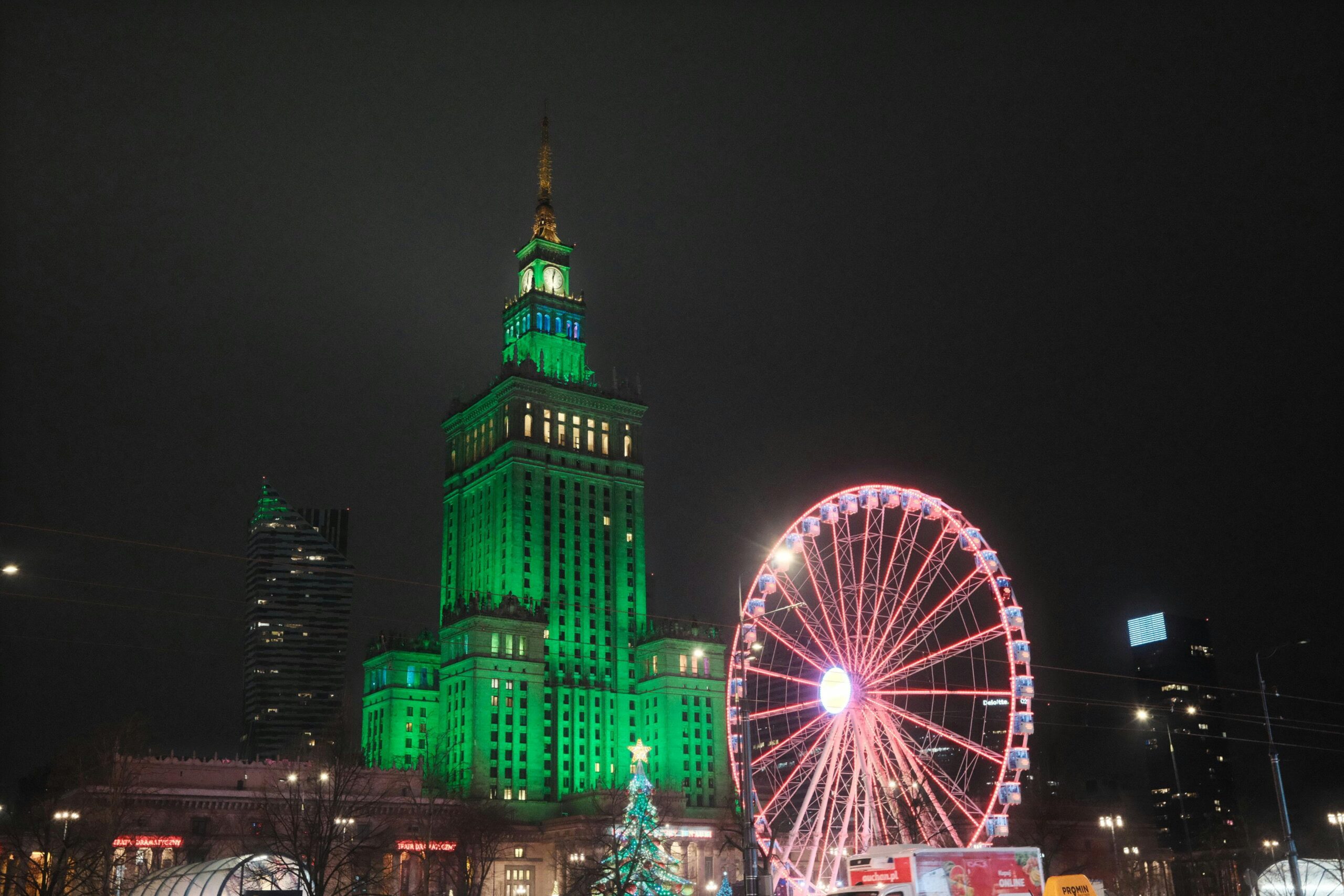 Free stock photo of night, poland, warsaw