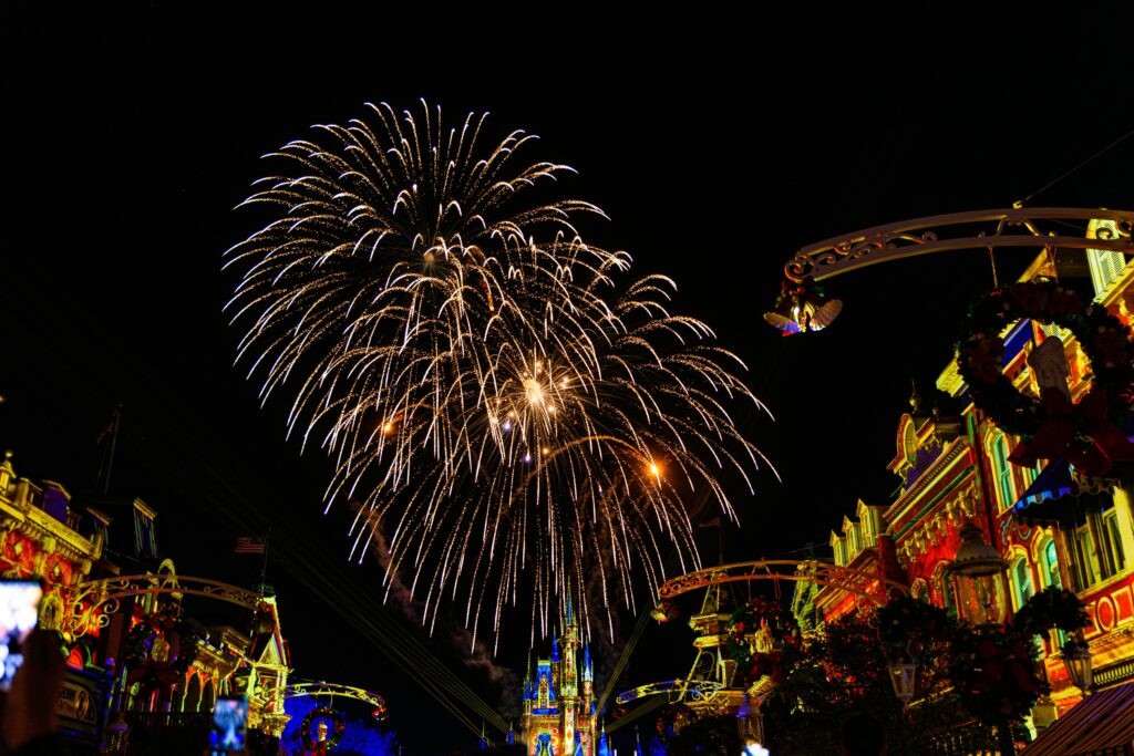 Free stock photo of aerial fireworks, disney
