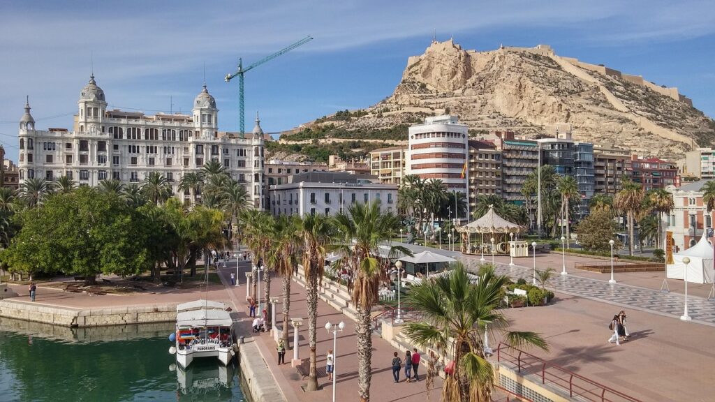 santa barbara castle, nature, alicante, port, costa, spain, water, walk, buildings