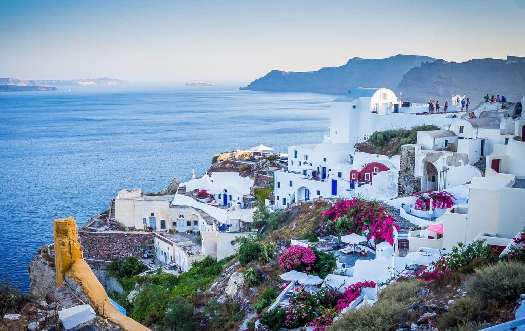 santorini, greece, buildings, houses, town, village, architecture, greek architecture, oia, nature, mediterranean, cyclades, europe, tourism, aegean, destination, caldera, greek, sea