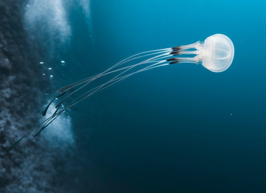 dive, sea, nature, underwater, water, ocean, fishes, egypt, adventure, to travel, red sea, jellyfish, box jellyfish