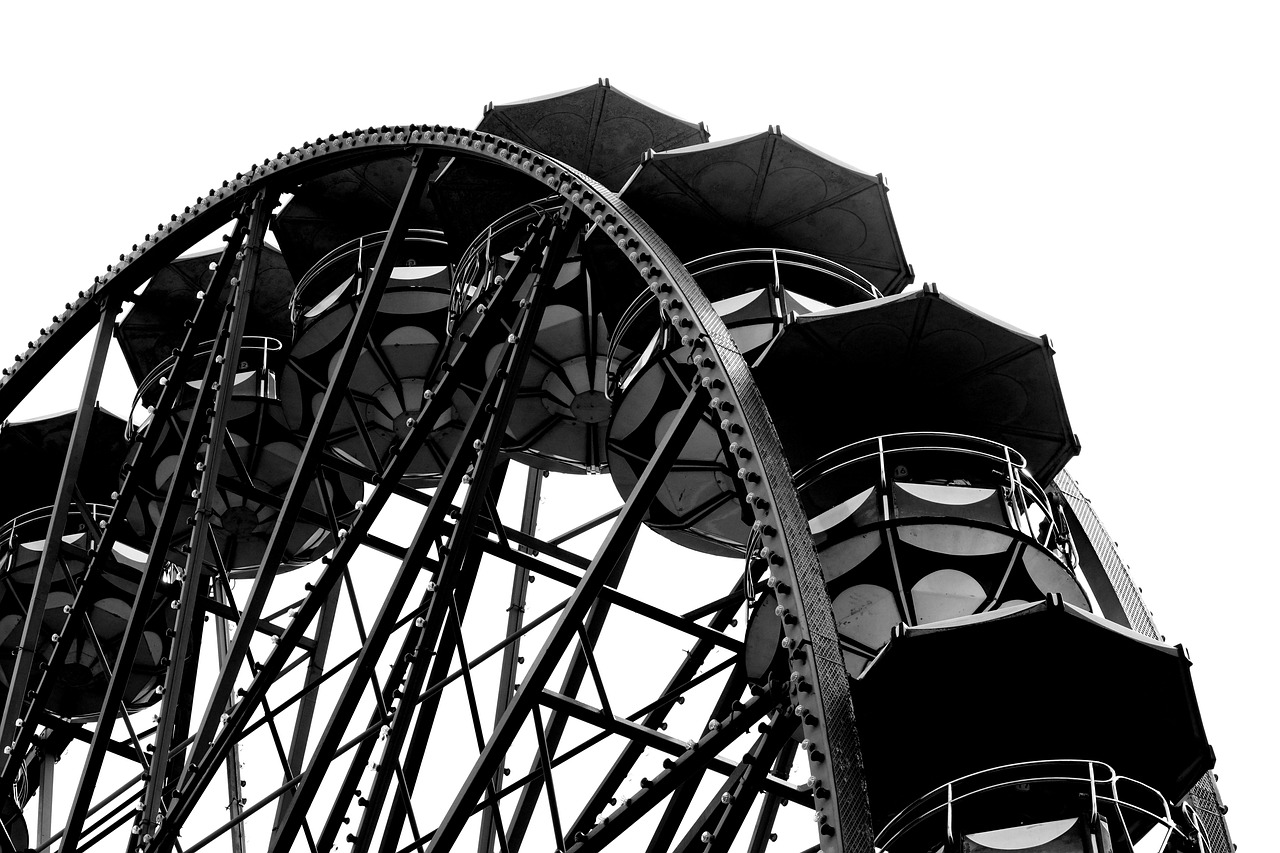 ferris wheel, amusement park, carnival, theme park, black and white, amusement park, amusement park, amusement park, amusement park, amusement park