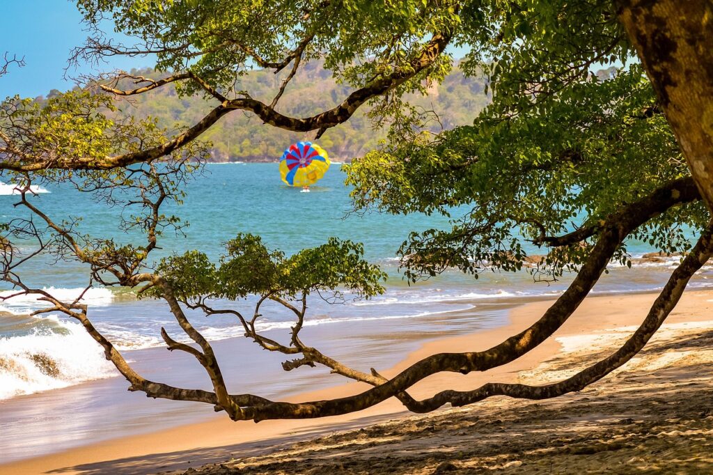costa rica, manuel antonio, central america, the pacific ocean, pacific ocean, beach, outdoor, natural, summer, scene, vacation, season, sea, sky, blue, panorama, blue sky, tourism, trip, nature, water, landscape, ocean