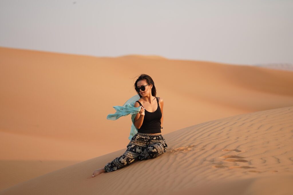 dubai, desert, girl, nature, sand