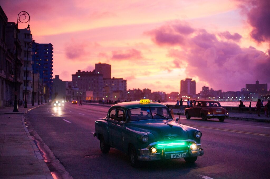 car, sunrise, havana, night, travel, car wallpapers, nature, tourism, cuba, old, vintage, architecture, night sky, sky, automobile, city, urban